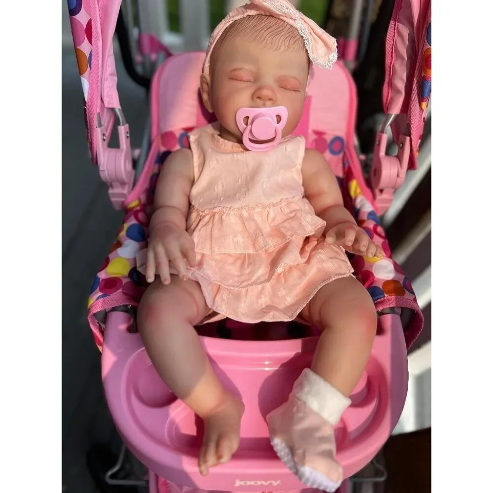🆕20inch Soft Cloth Body Newborn Baby Doll Poseable Limbs Sleeping Doll Ava Girl